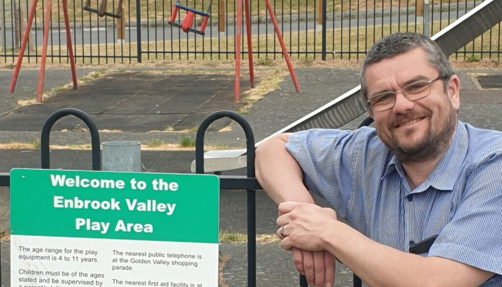 Tim Prater at Enbrook Valley Play Area